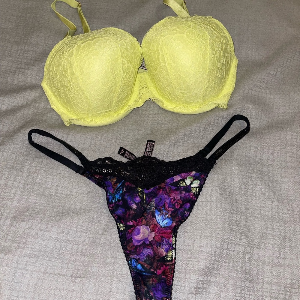 Victoria Lace Bra and Thong Set